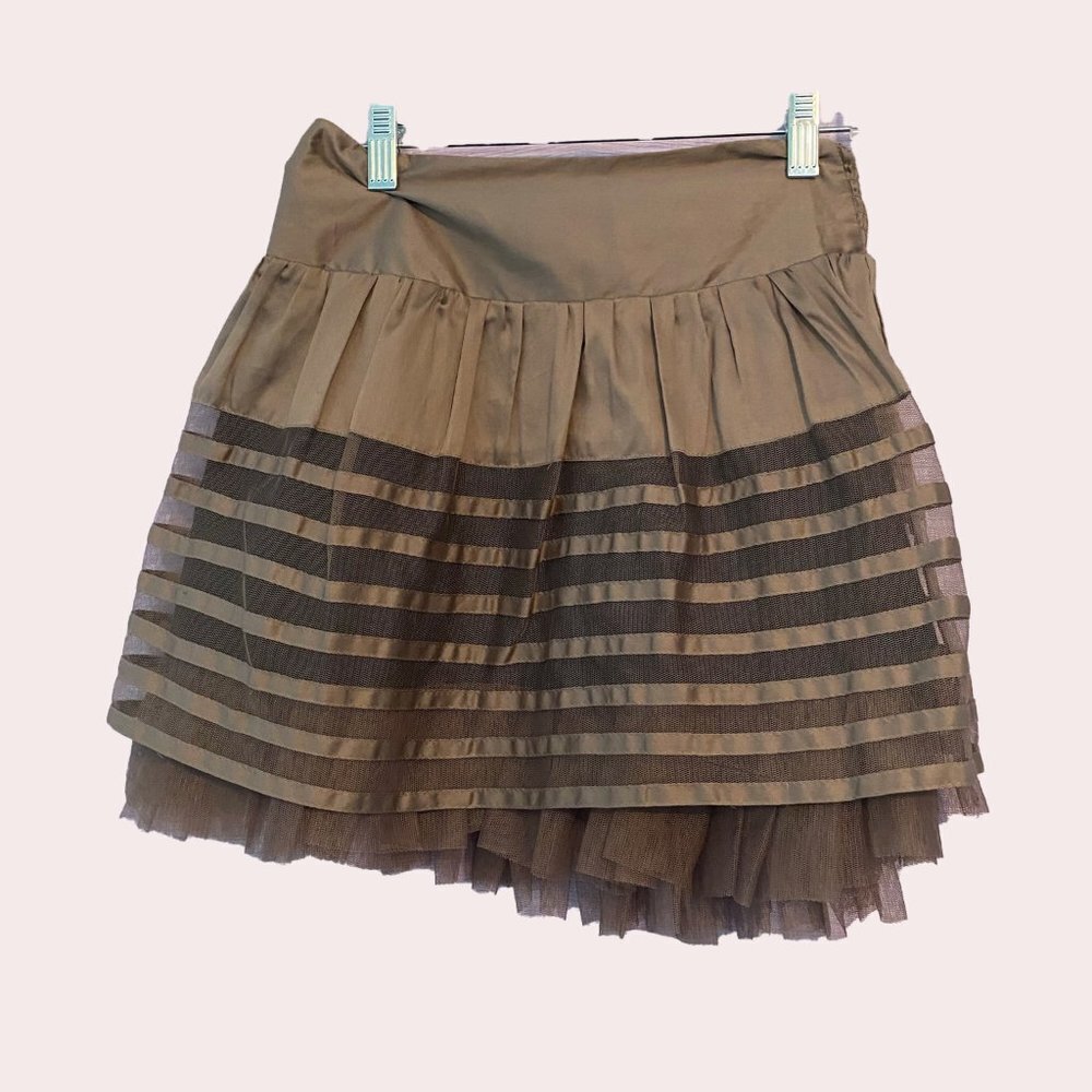 Atmosphere Olive Green Tiered Mini Skirt